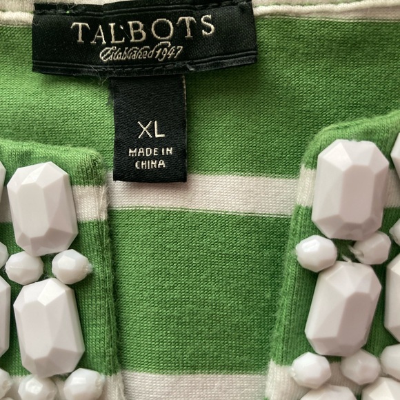 Talbots size xl beaded collar top - Picture 3 of 6